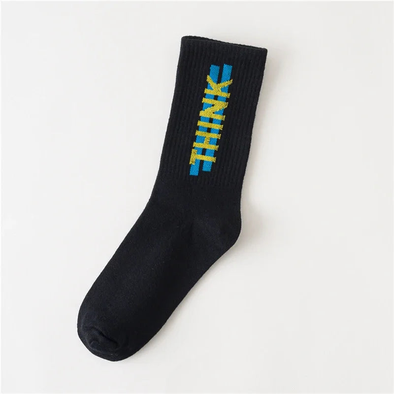 Harajuku Men's Humor Words Knitted Socks  EU 34-43 Dropship