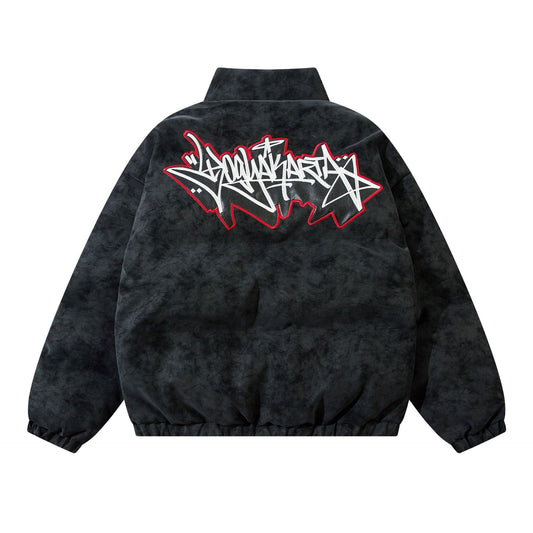 Street Letters Embroidered Cotton-padded Jacket