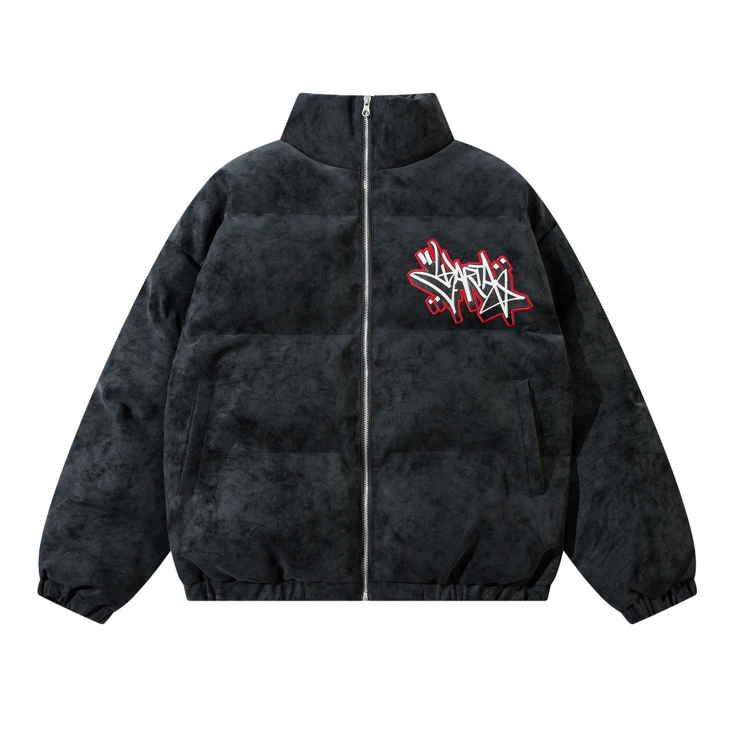 Street Letters Embroidered Cotton-padded Jacket