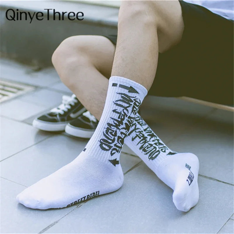 Harajuku Men's Humor Words Knitted Socks  EU 34-43 Dropship