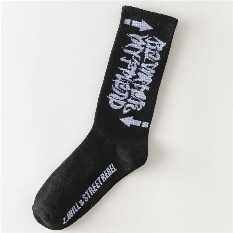 Harajuku Men's Humor Words Knitted Socks  EU 34-43 Dropship